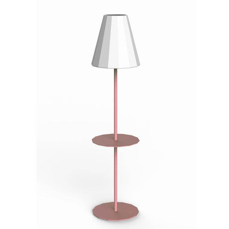 LED Lampadaire solaire Helga avec télécommande au design moderne avec double socle et abat-jour élégant.