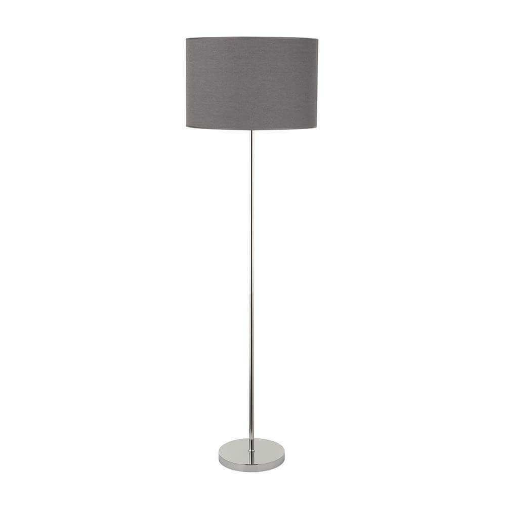 Stehlampe Hotel 168cm Stoffschirm Grau