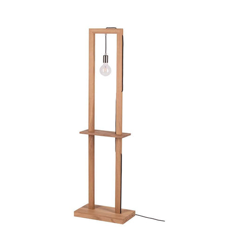 Gulvlampe Monopod olieret eg med et moderne design og træstruktur, ideel til stilfulde opholdsrum.