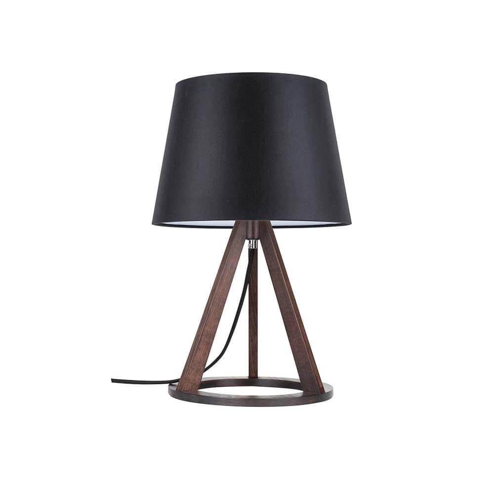 Lampada da tavolo Konan II Walnut, nero