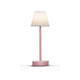 Akku LED-Tischleuchte Lola in modernem Design, rosa Lackierung, ideal für Innen- und Außenbereiche.