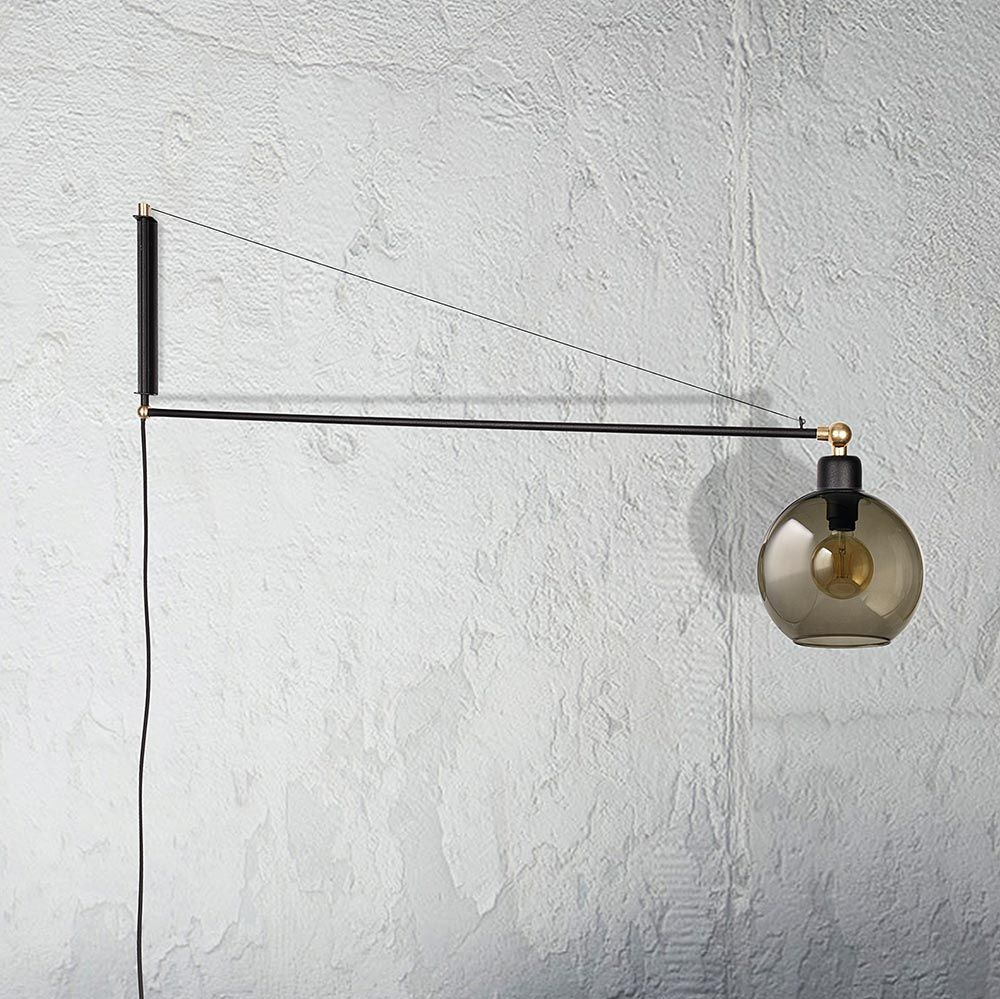 Wall light Crane for the socket Black