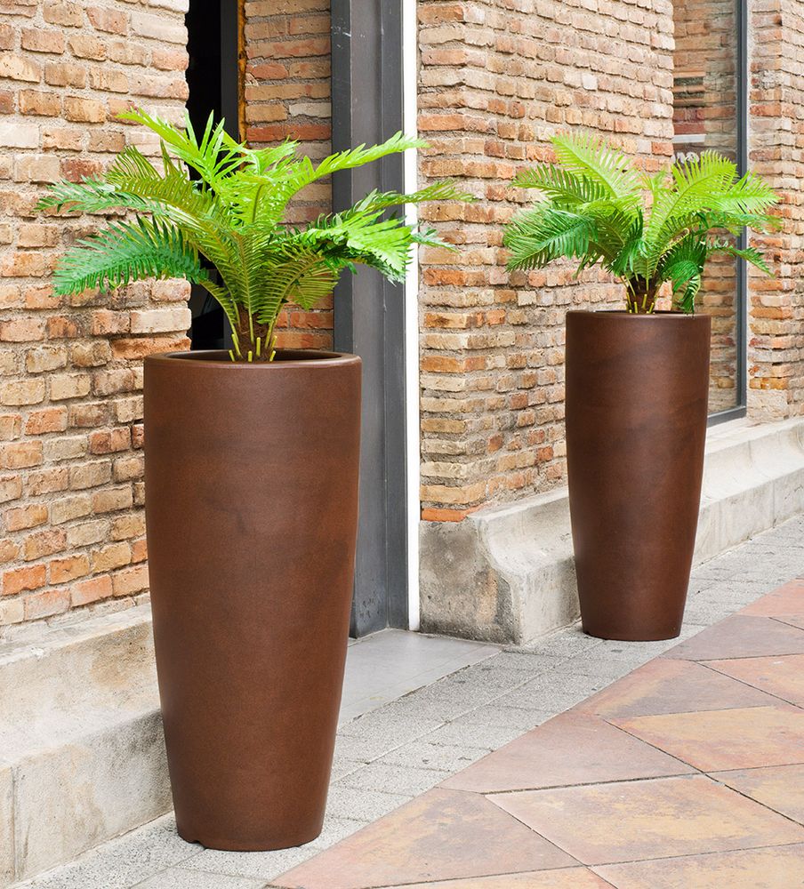 Pot decorativo illuminato a LED Bambu grande con batteria e telecomando