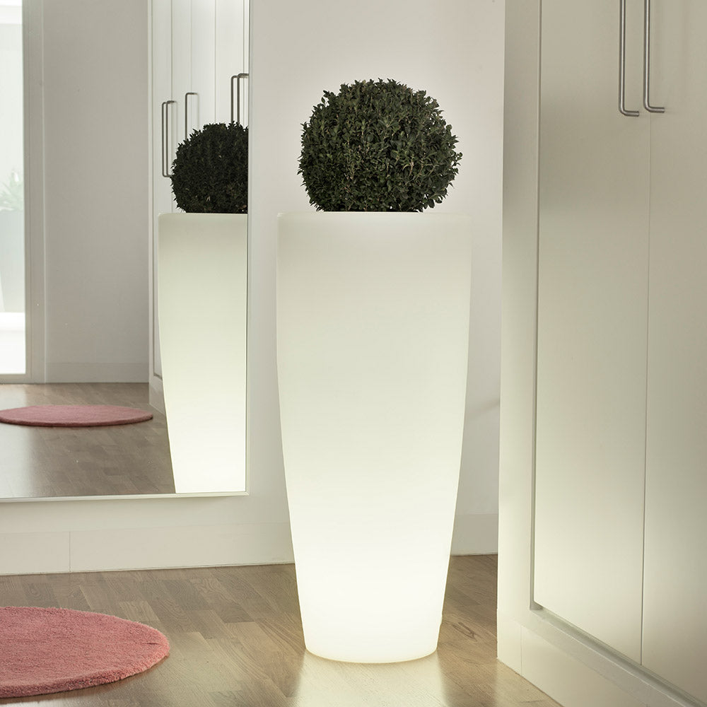 Pot decorativo illuminato a LED Bambu grande con batteria e telecomando