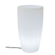 LED beleuchteter Dekotopf Bambu Mini mit Akku und Fernbedienung, zylindrischer Pflanzer mit diffusive Lichtgestaltung.