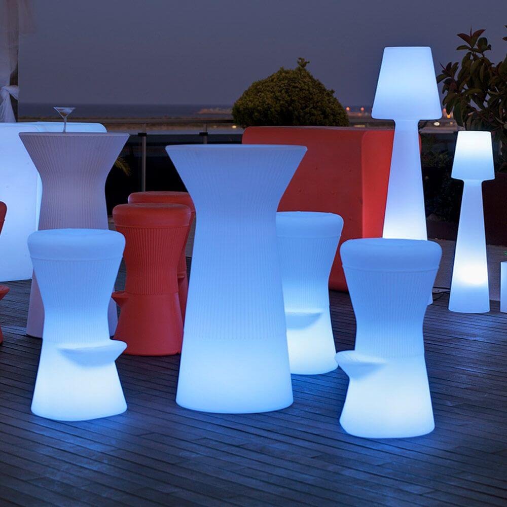 LED Capri de table haute illuminée 110 cm avec télécommande