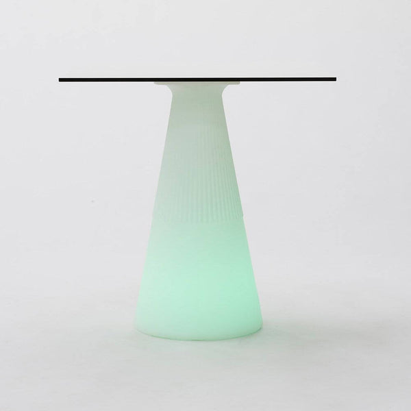 LED table solaire lumineux Itaca avec batterie et télécommande au design moderne et éclairage doux.