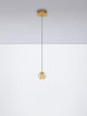 Licio LED Pendelleuchte Ø 12cm 3000K Gold in eleganter Goldoptik mit transparentem Schirm.