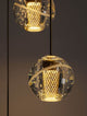 Licio LED Pendelleuchte 5-flammig Ø 31cm 3000K Gold – goldene Glas-Kugel mit warmem Licht und feinen Luftbläschen