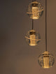 Alt Tag: Licio LED Pendelleuchte 5-flammig Ø 31cm 3000K Gold - dreiflammige goldene Hängeleuchte mit klarem Acryl und warmem Licht