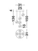 Licio LED Pendelleuchte 5-flammig Ø 31cm 3000K Gold technische Zeichnung mit Maßen und Aufbau