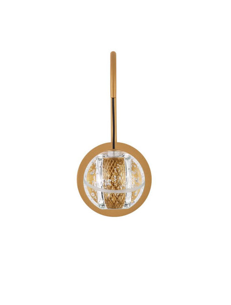 Licio LED Wandleuchte 3000K Gold, elegante Glamour-Wandleuchte aus Metall und Glas in Gold-Schwarz