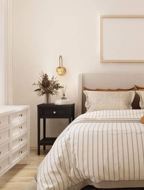 Licio LED Wandleuchte 3000K Gold moderne Glamour-Wandleuchte aus Metall und Glas für stilvolles Schlafzimmer