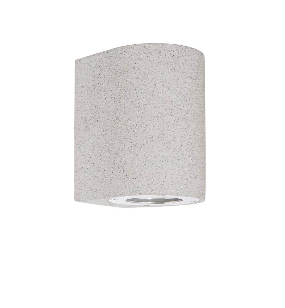 Lido Außenwandleuchte H 12cm GU10 Down IP65 aus Beton und Glas, ideal für Balkon und Terrasse.