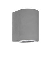 Lido Außenwandleuchte H 12cm GU10 Down IP65, graue Beton-Glas Außenleuchte für Balkon, Terrasse und Hauseingang