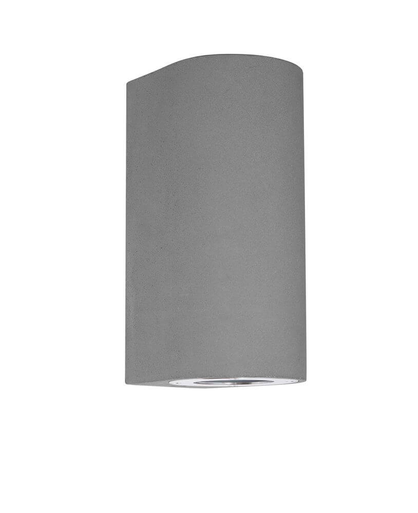 Lido Außenwandleuchte H 18cm GU10 Up & Down IP65 in modernem, minimalistischem Beton-Design.