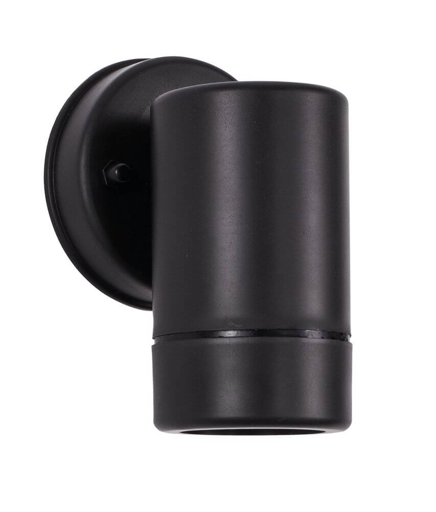 Limbio Außenwandleuchte H 12cm GU10 Down IP54 in modernem, mattem Schwarz für den Außenbereich.