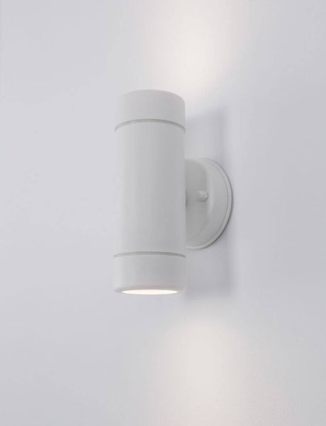 Limbio Außenwandleuchte H 18cm GU10 Up & Down IP54 moderne weiße Außenlampe für Fassade