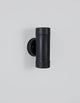 Limbio Außenwandleuchte H 18cm GU10 Up & Down IP54 in schwarzem Design an der Wand montiert