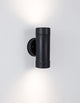Limbio Außenwandleuchte H 18cm GU10 Up & Down IP54 in modernem Design, schwarze Farbe, zwei Lichtquellen.