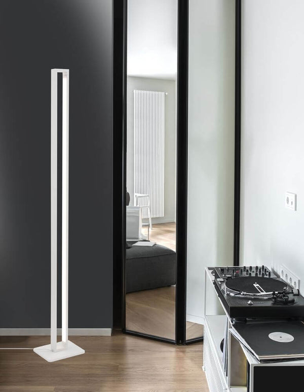 Line LED Stehlampe 3000K Weiß moderne Stehleuchte aus Aluminium und Acryl für Wohnzimmer
