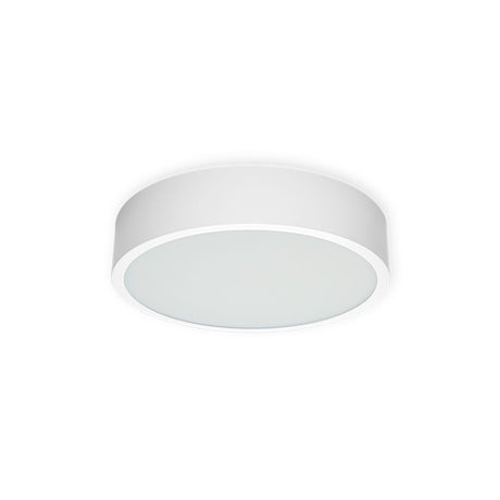 Box SR LED-Deckenleuchte Large in elegantem Design mit sandgestrahltem Diffusor und verchromtem Metall.