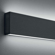 Box W2 LED-Wandleuchte Medium, graue dimmbare LED-Wandleuchte mit geometrischem Design und sanftem Lichtaustritt