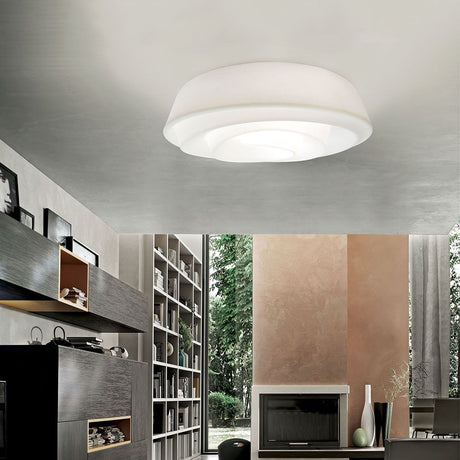 Rose S ceiling light in a modern living room with elegant ceiling mounting.