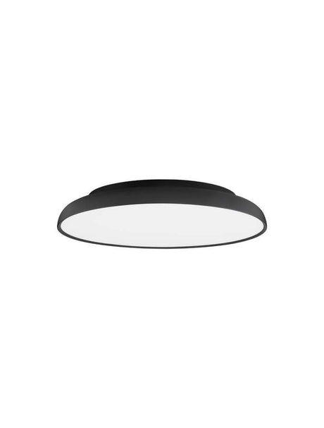 Linus LED plafonnier Ø 45 cm Triac 3000K en noir avec diffuseur opalin.