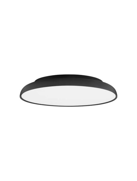 Plafonnier Linus LED Ø 60 cm Triac 3000K en noir élégant avec une lumière douce.