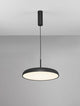 Linus LED Pendelleuchte Ø 45cm Triac 3000K in elegantem Design mit schwarzem Schirm und warmem Licht.