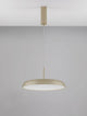 Linus LED Pendelleuchte Ø 45cm Triac 3000K in edlem Champagnergold an Decke montiert