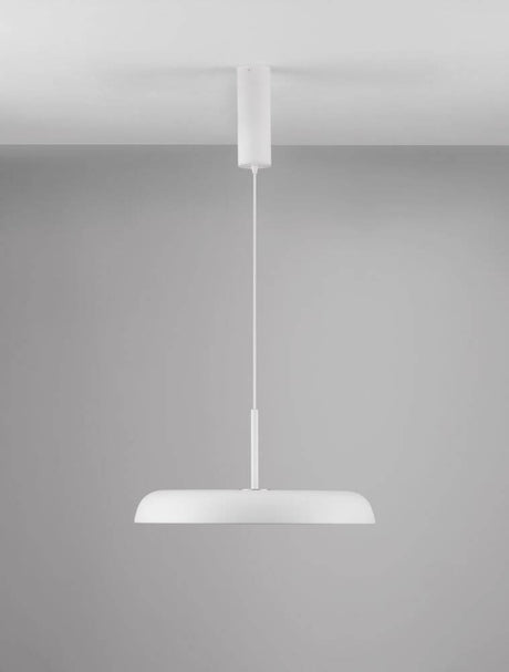 Linus LED Pendelleuchte Ø 45cm Triac 3000K in elegantem Weiß, modernes Design für stilvolle Räume.