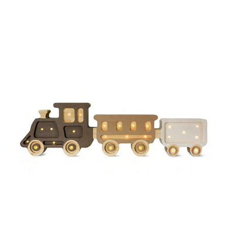 Kinder-Tischleuchte Zug in Form einer Zug-Lampe für das Kinderzimmer mit warmen Lichtern.