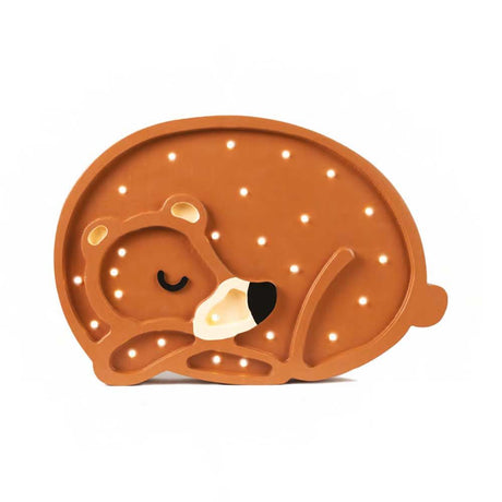 Kinder Wand- & Tischleuchte Bär, hölzerne Lampe in Bärenform mit Dimmer und Fernbedienung.