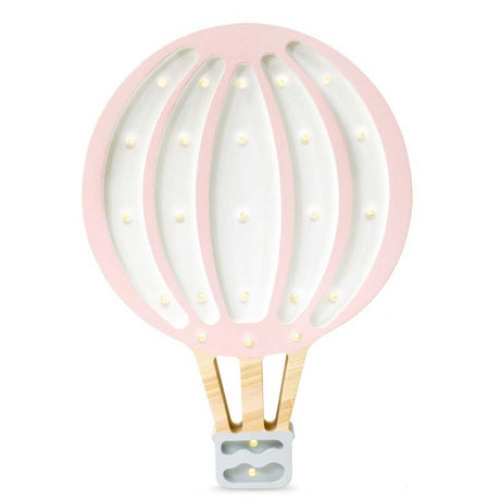 Kinder Wand- & Tischleuchte Heißluftballon in rosa Holzlampe mit dimmbarem Licht und Timer.