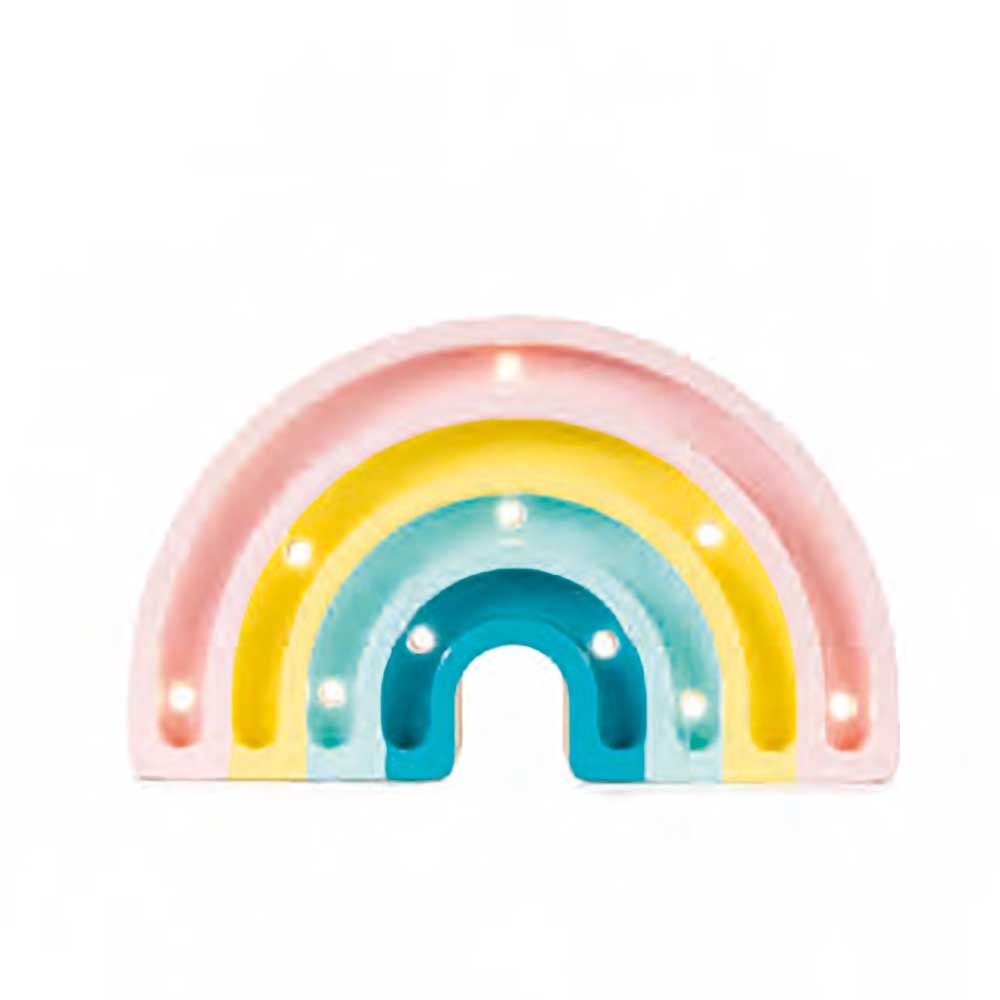 Kinder Wand- & Tischleuchte Regenbogen Mini in Pastellfarben mit dimmbaren Lichtern.