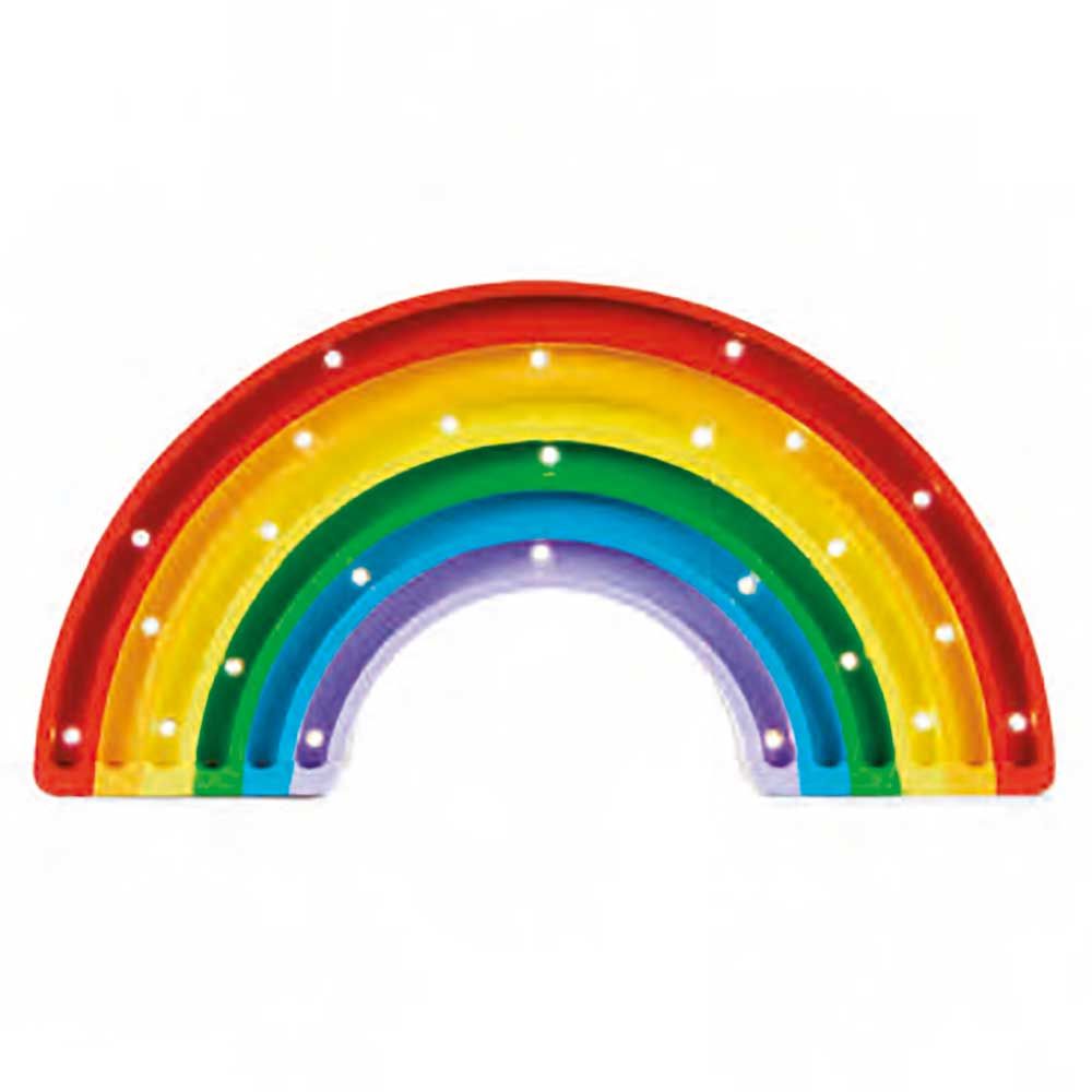 Bunte Holzlampe in Regenbogenform mit Dimmer und Fernbedienung von Little Lights.