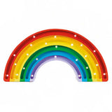 Bunte Holzlampe in Regenbogenform mit Dimmer und Fernbedienung von Little Lights.
