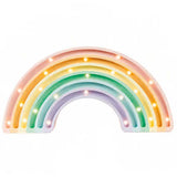 Bunte Wand- und Tischleuchte in Regenbogenform mit integrierten Lichtern und Dimmer.