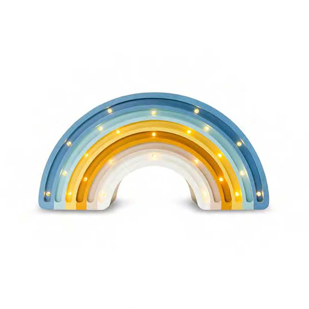 Holzlampe in Regenbogenform mit dimmbaren Lichtern, ideal für Kinderzimmerbeleuchtung.