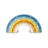 Holzlampe in Regenbogenform mit dimmbaren Lichtern, ideal für Kinderzimmerbeleuchtung.