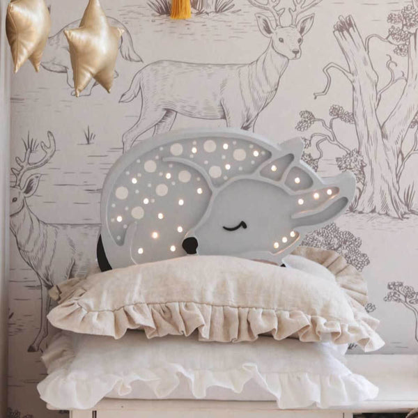 Children’s wall & table lamp deer made of wood, dimmable, with remote control, atmospheric lighting for children’s rooms.