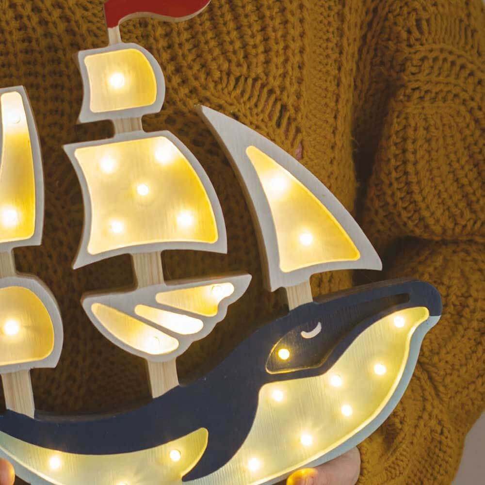 Children wall & table lamp whale ship