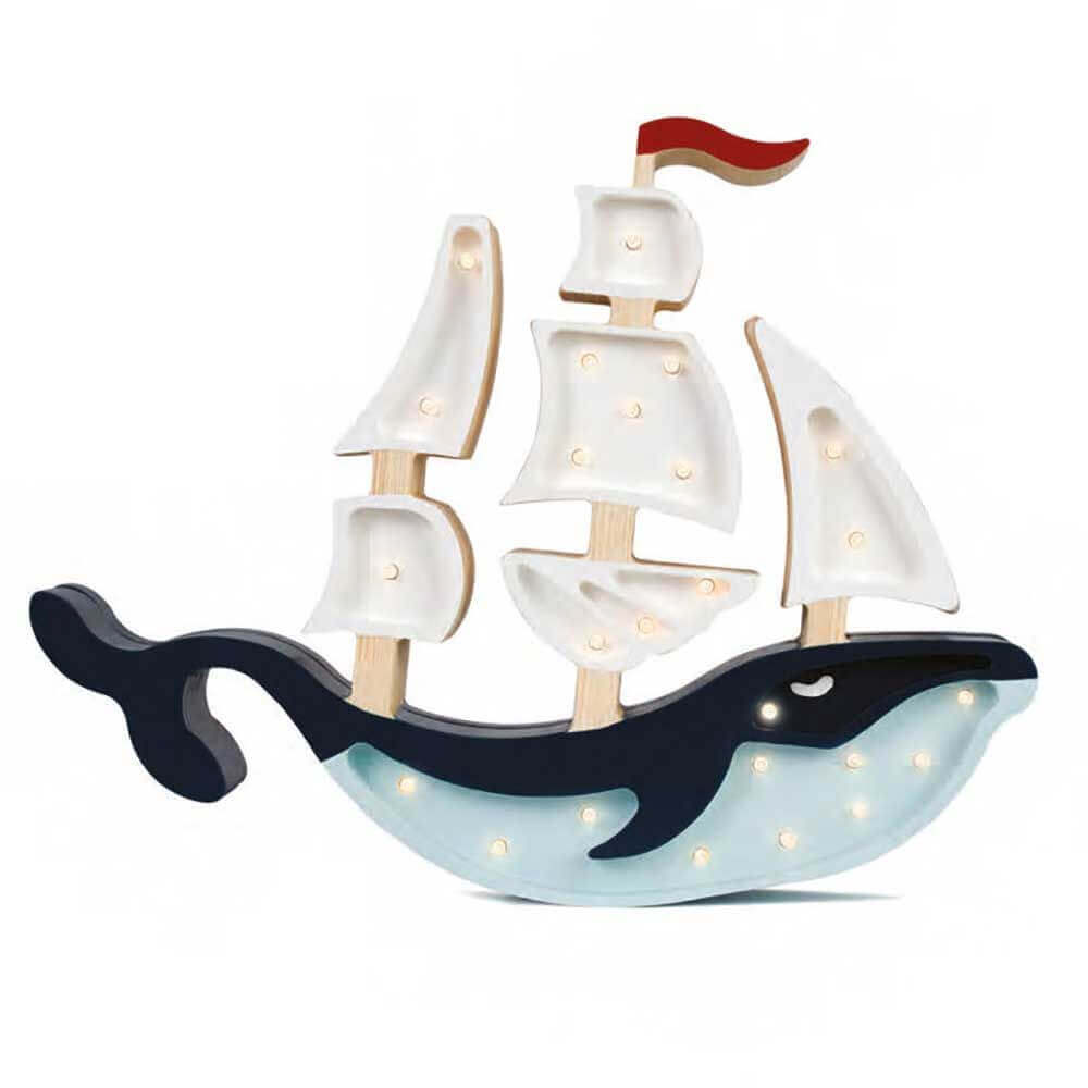 Children wall & table lamp whale ship
