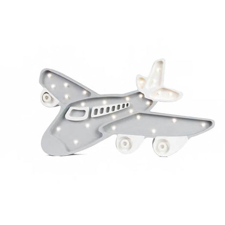 Kinder-Wandleuchte Flugzeug - dekorative Holzlampe in Flugzeugform mit Dimmer und Fernbedienung.
