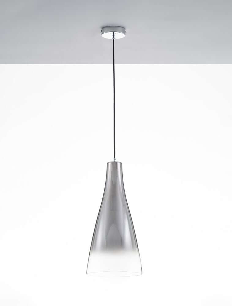 Livtar Pendelleuchte E27 Ø 23cm in modernem Design mit mattem Aluminium und Glas, ideal für stimmungsvolle Beleuchtung.