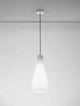 Livtar Pendelleuchte E27 Ø 23cm weiße Lampe mit mattem Aluminium und Glas verfängt im Esszimmer.