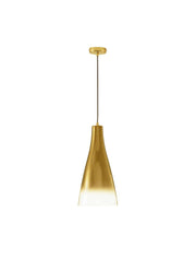 Livtar Pendelleuchte E27 Ø 23cm aus mattem Aluminium und hochwertigem Glas in goldener Farbe