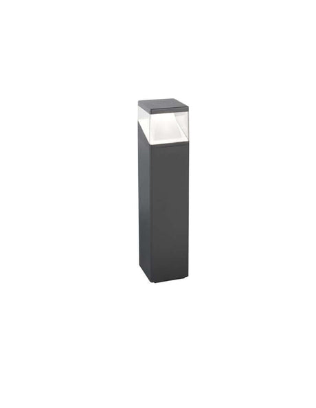 Lock LED Außenpollerleuchte 3000, 4000K Dunkelgrau IP54 in modernem Design aus Aluminium und Acryl.